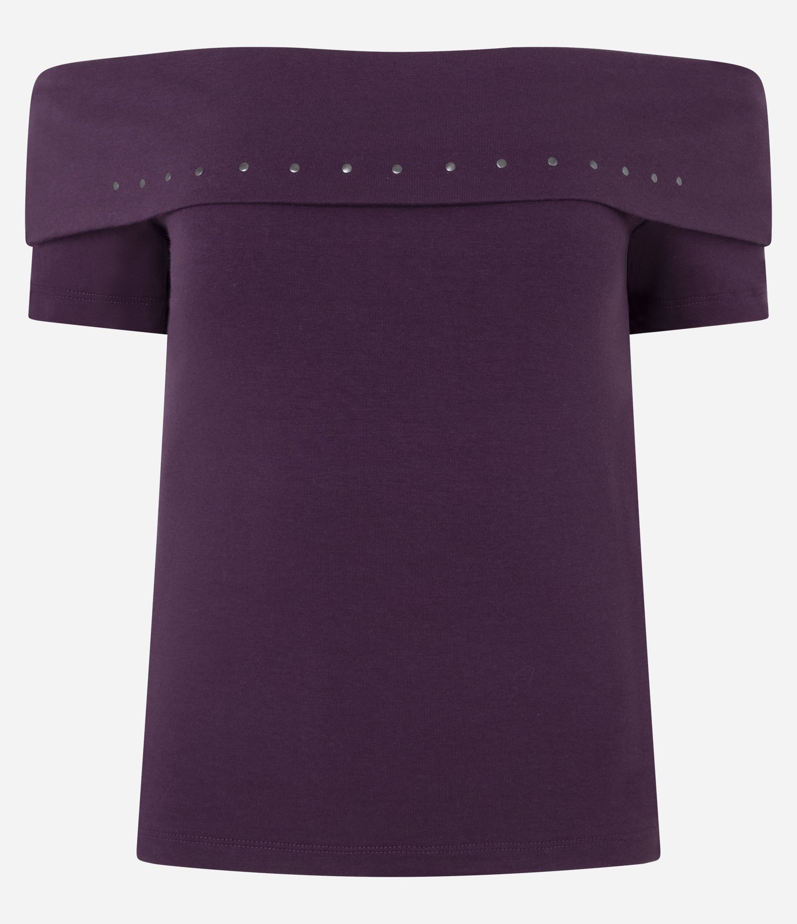 Blusa Ombro a Ombro em Algodão com Tachinhas Roxo 1