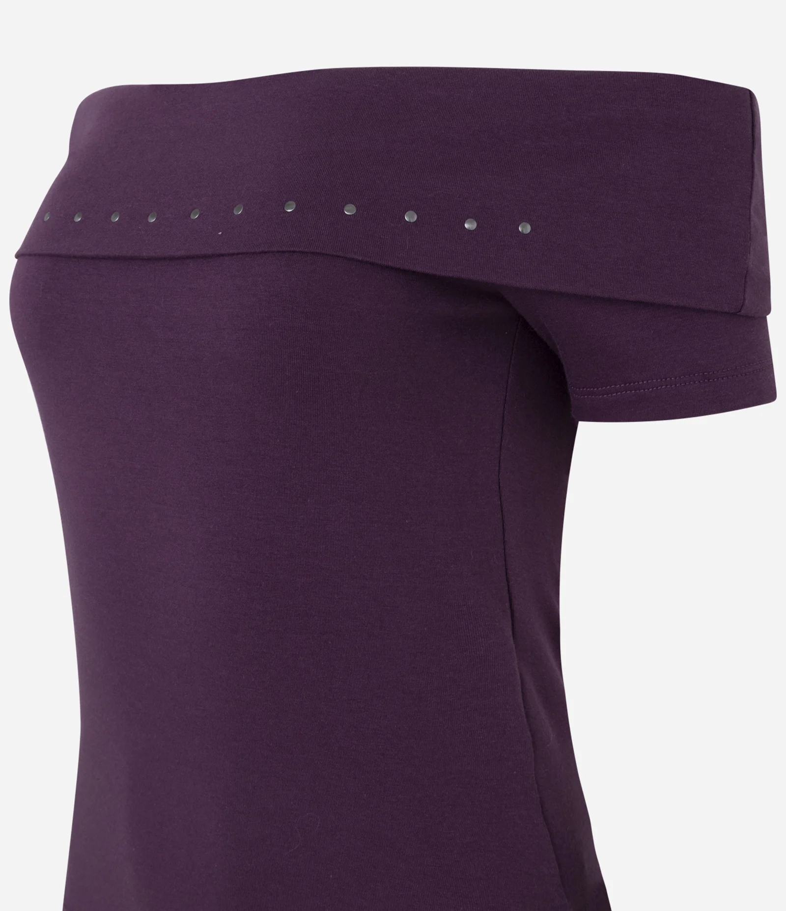 Blusa Ombro a Ombro em Algodão com Tachinhas Roxo 2
