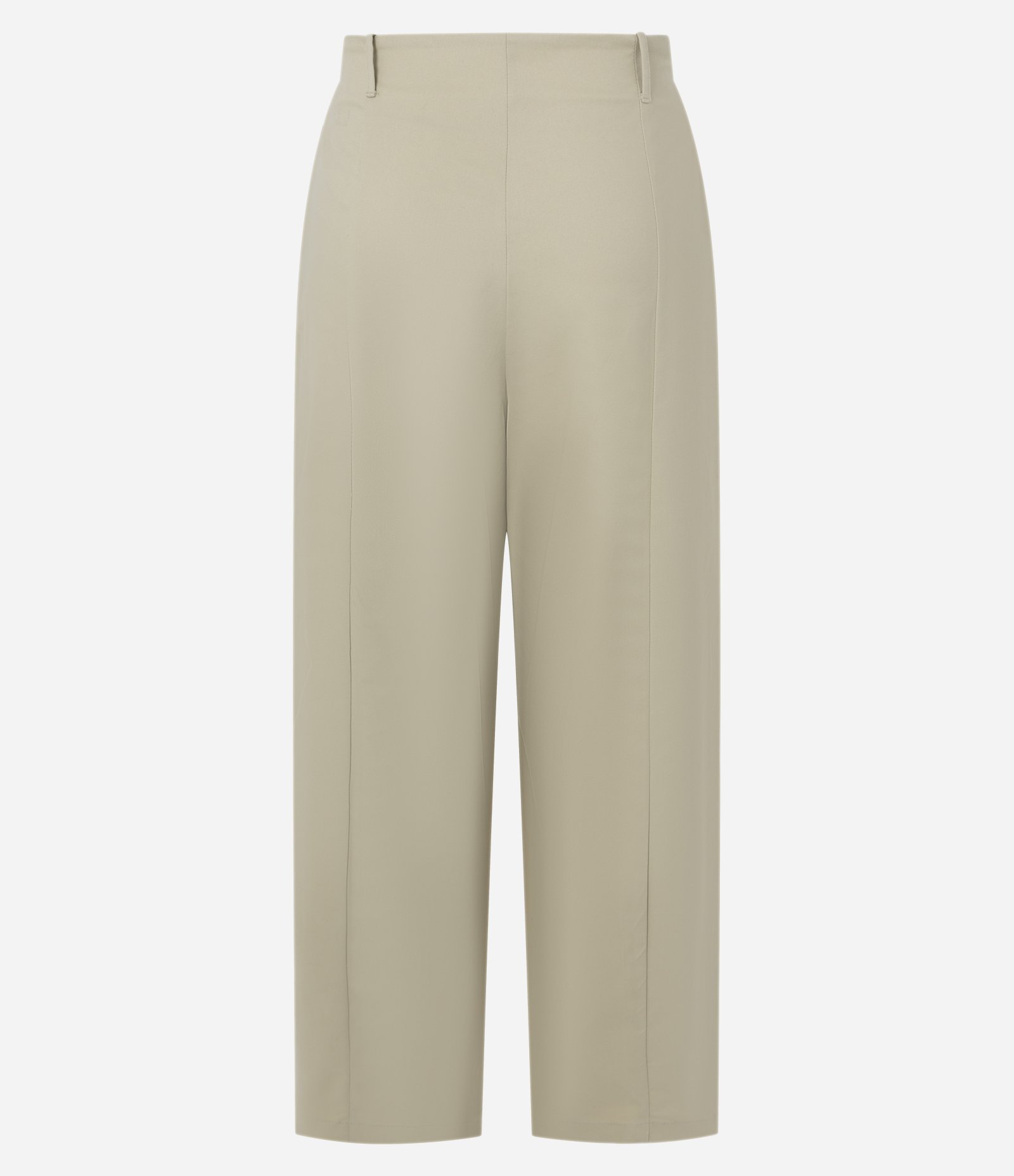 Calça Barrel em Sarja com Cós Estruturado Bege 2