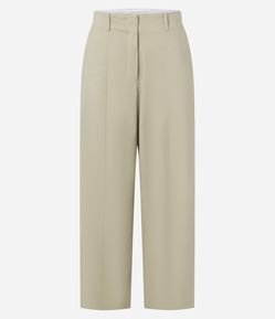 Calça Barrel em Sarja com Cós Estruturado