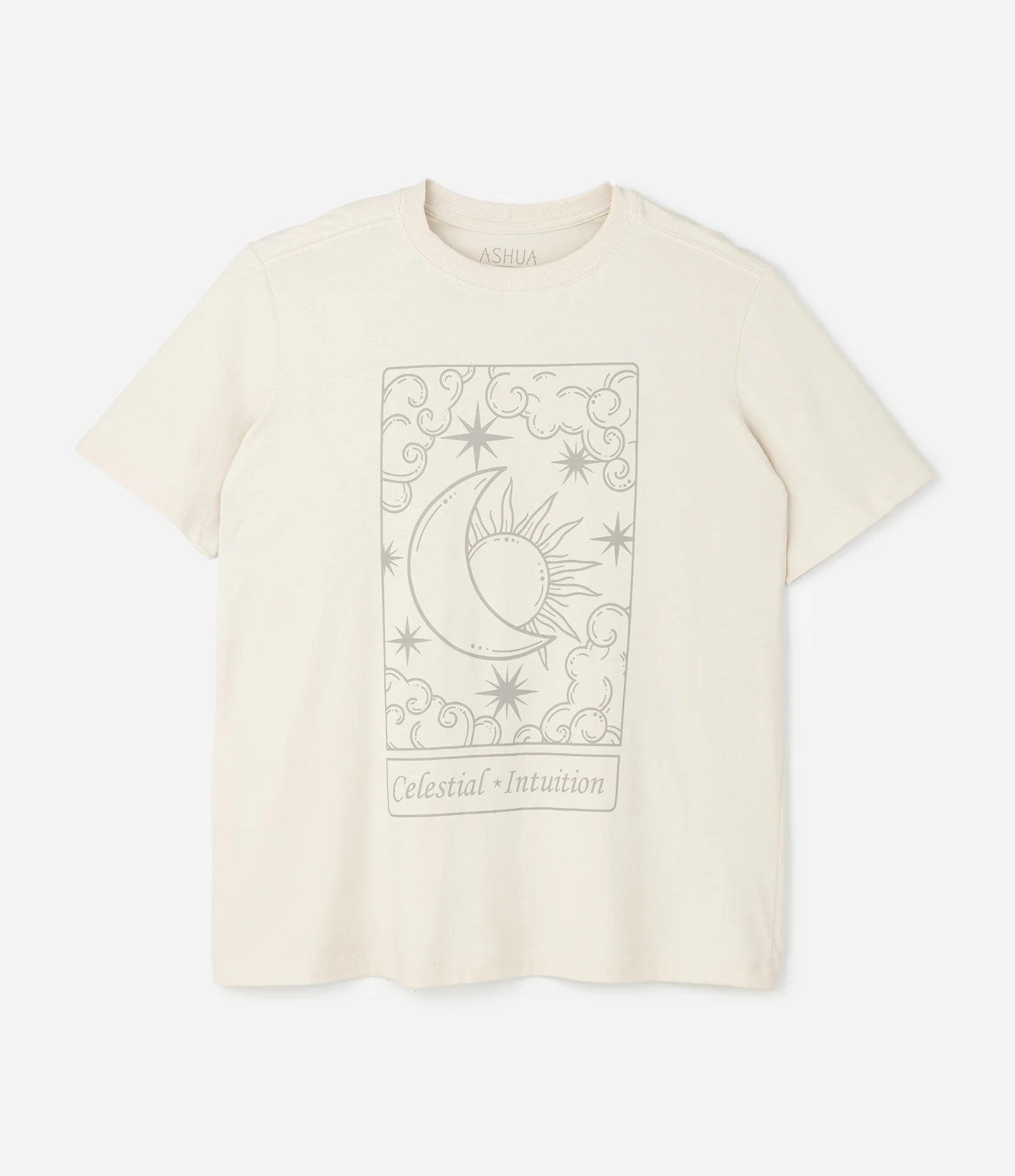 Camiseta Alongada Celestial Intuition Curve & Plus Size Bege 1