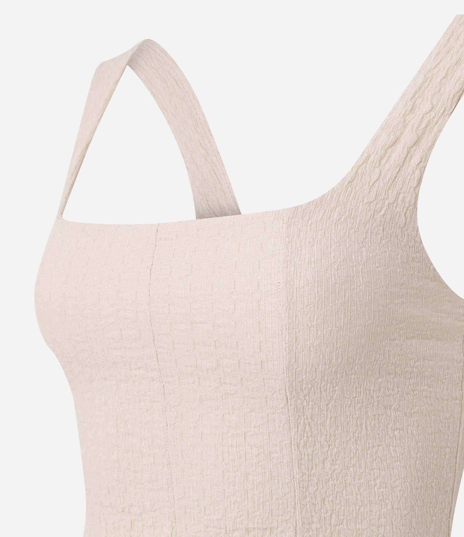 Blusa Texturizada em Anarruga com Alças Largas Bege 2