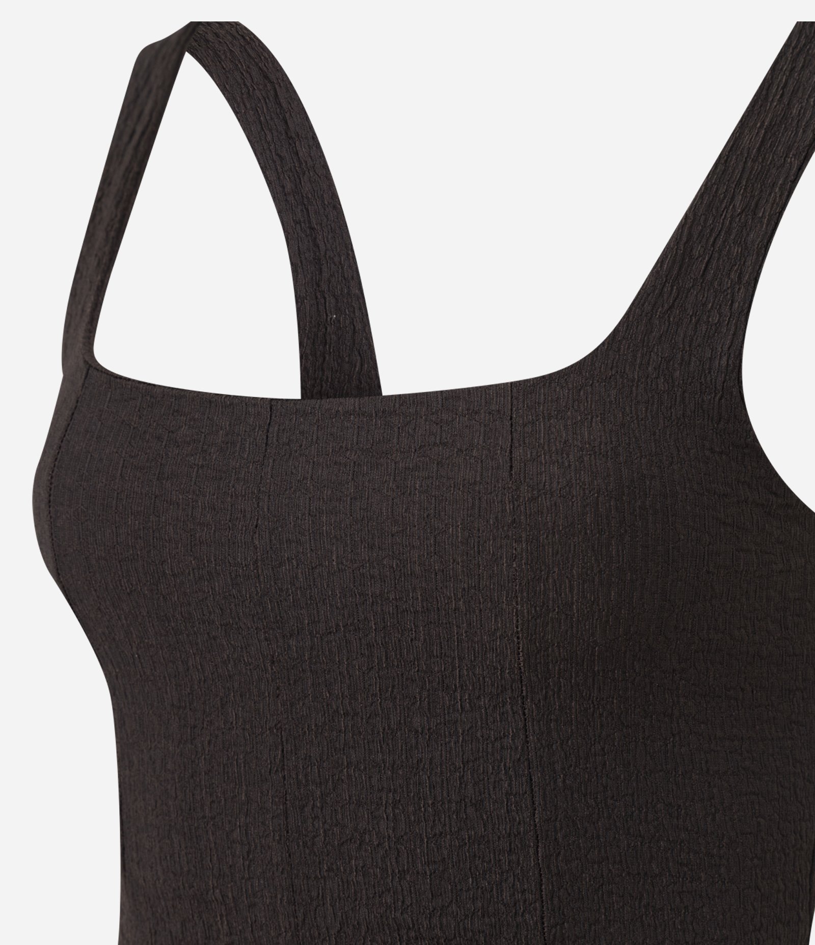 Blusa Texturizada em Anarruga com Alças Largas Marrom 2