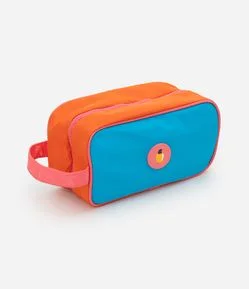 Necessaire Retangular Grande em Poliamida Limpo e Sujo