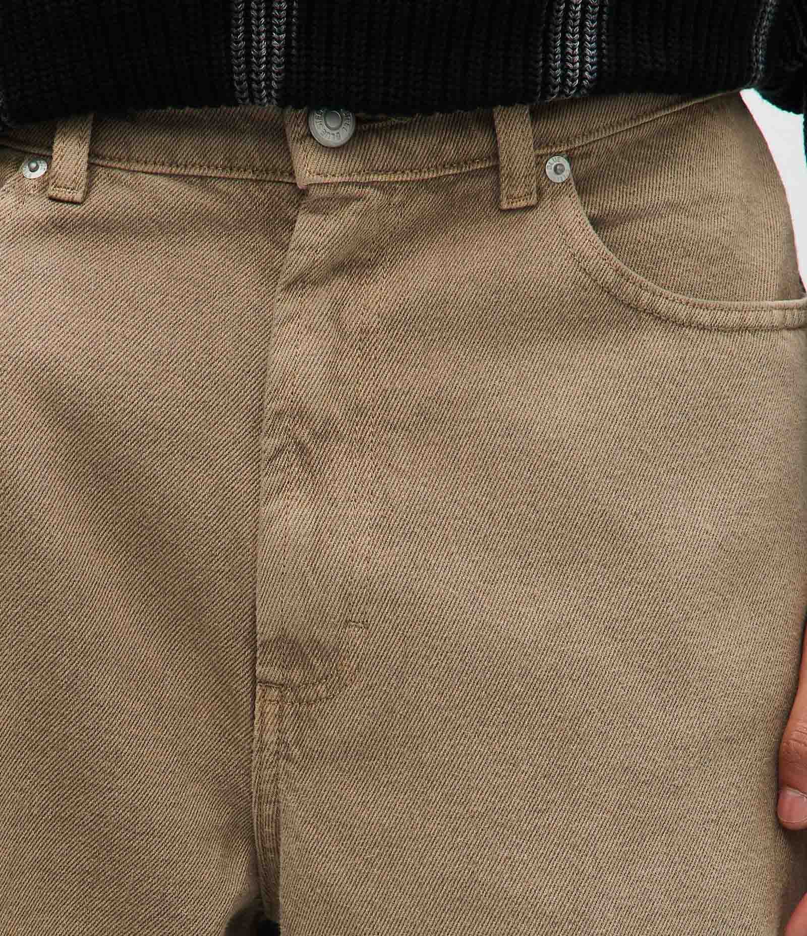 Calça Barrel em Sarja Cationizada Bege 3