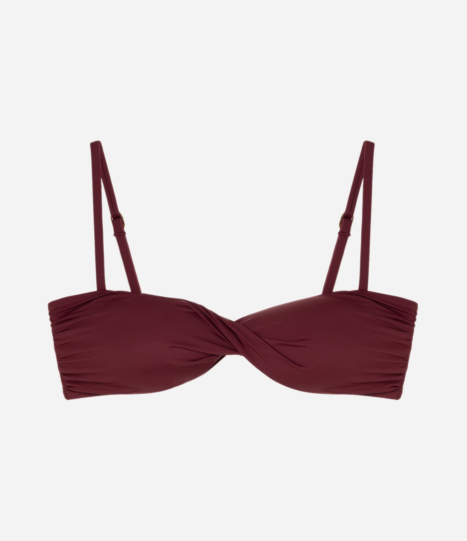 Biquíni Top Bandeau com Detalhe Torcido Marrom 1