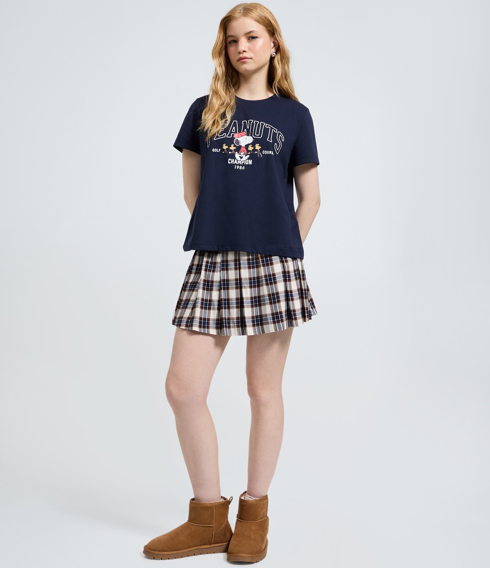 Camiseta Regular em Algodão com Estampa Peanuts Azul 2