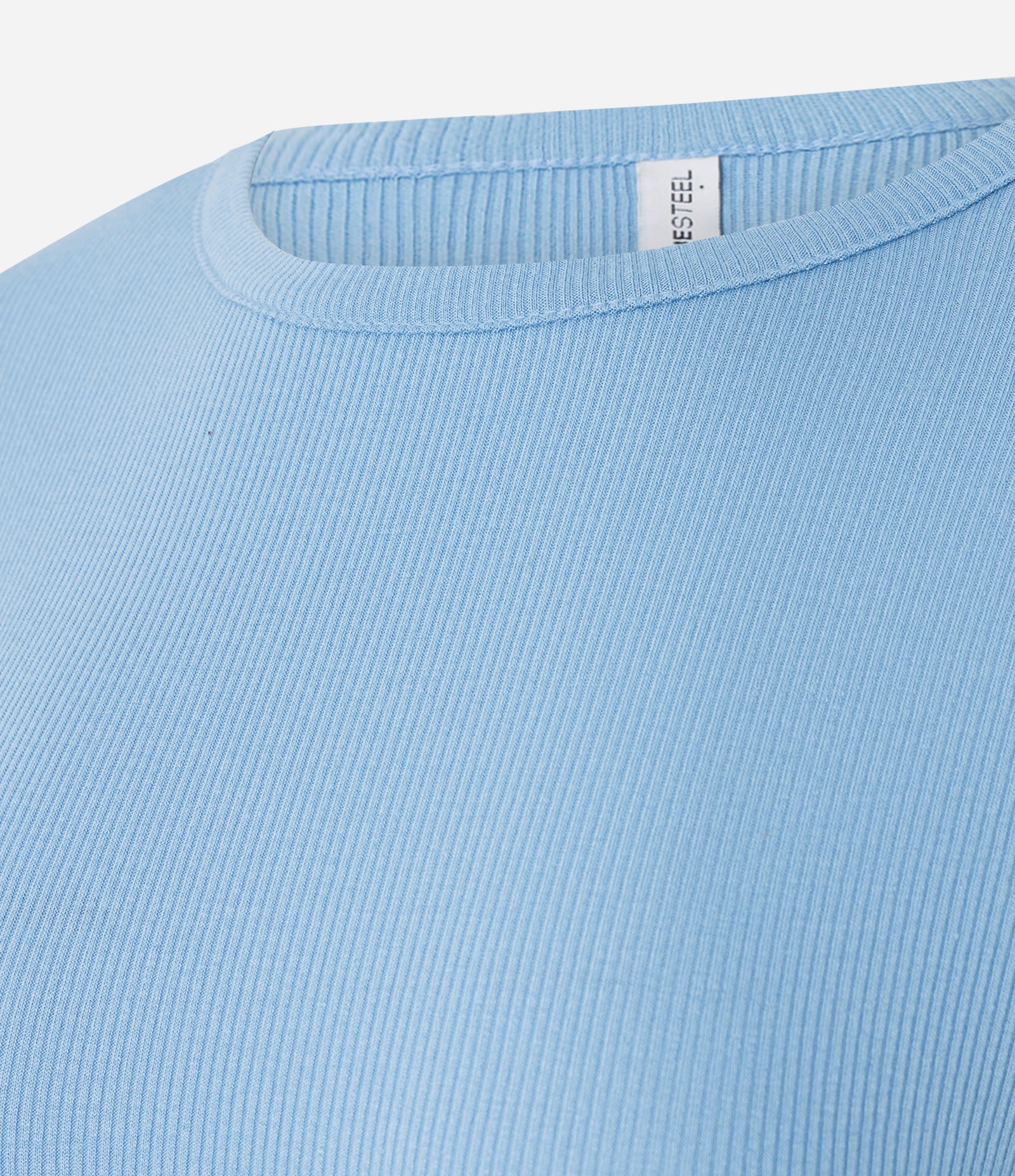 Blusa Manga Curta com Gola Redonda Azul 6