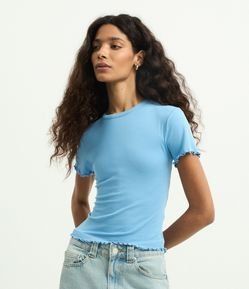 Blusa Manga Curta com Gola Redonda