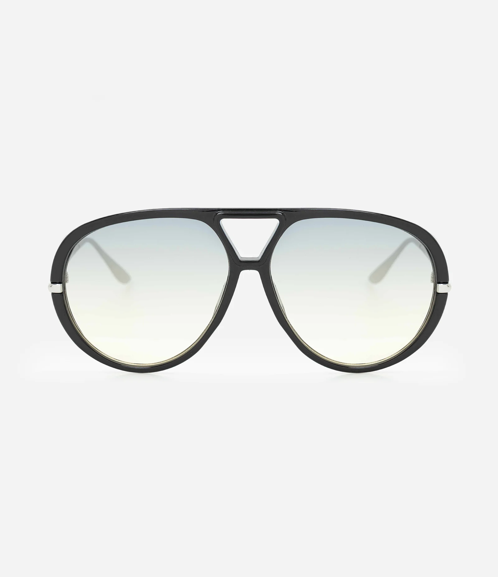 Óculos Aviador com Lentes Amplas e Hastes em Metal Preto 2