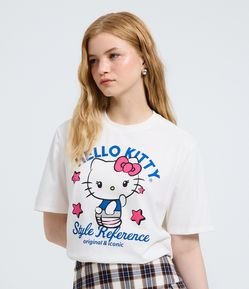Camiseta em Algodão com Estampa Hello Kitty Moods