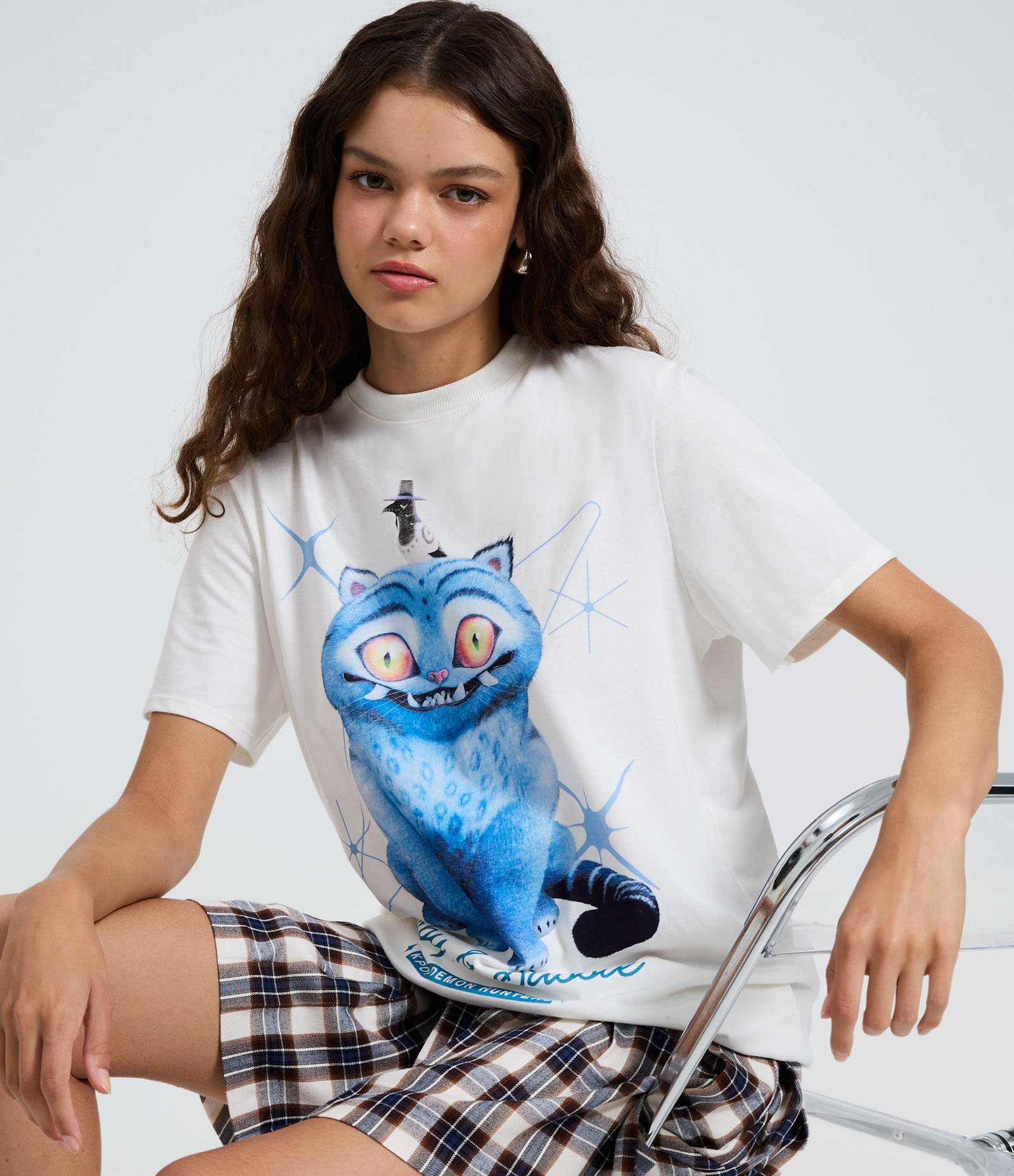 Camiseta em Algodão com Estampa Derpy e Sussie Branco 1