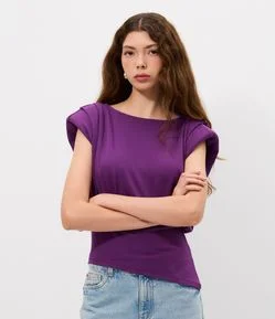 Blusa em Ponto Roma com Ombreira e Pala