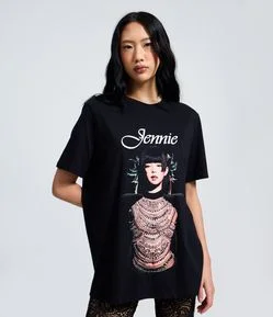Camiseta em Algodão com Estampa Jennie