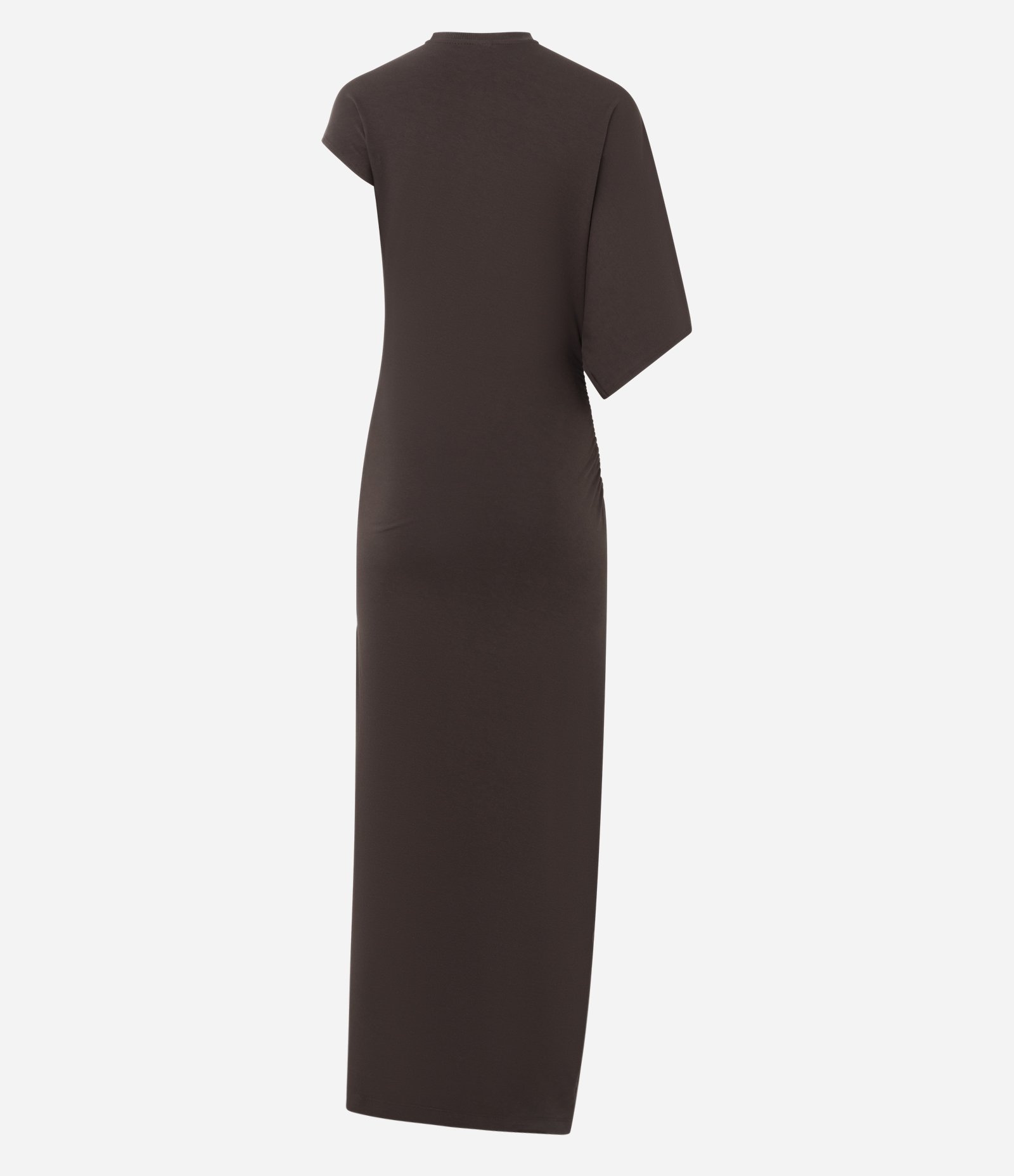 Vestido Longo Assimétrico em Algodão Marrom 2