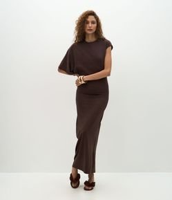 Vestido Longo Assimétrico em Algodão