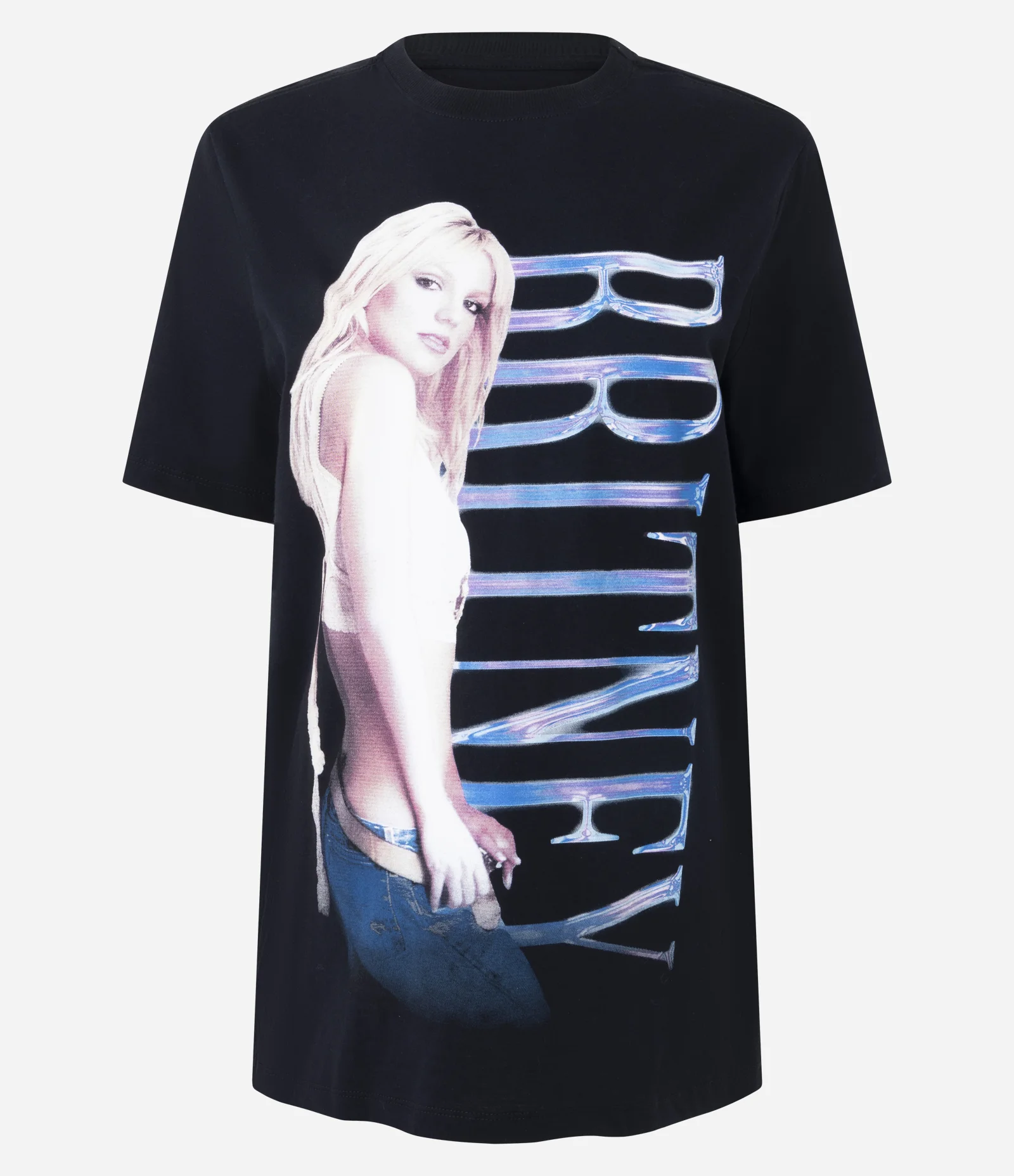 Camiseta em Algodão com Estampa Britney Spears Preto 1