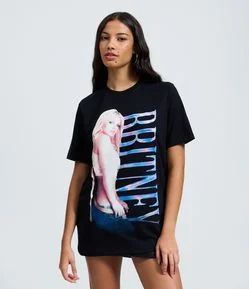 Camiseta em Algodão com Estampa Britney Spears