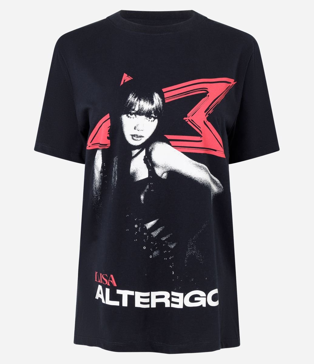 Camiseta com Estampa Cantora Lisa do Álbum Alterego Preto
