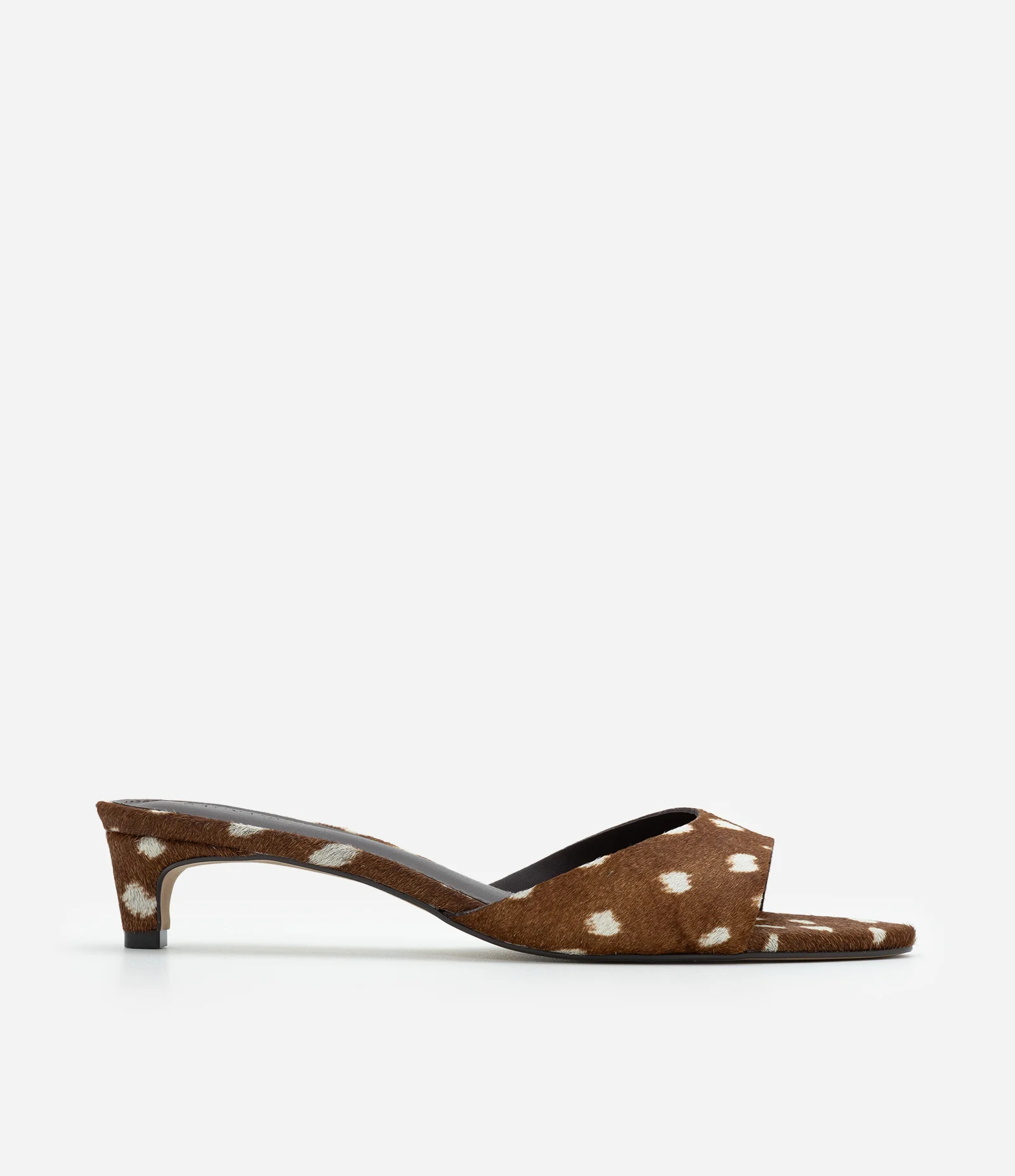 Sandália Mule em Couro com Estampa Animal Print Marrom 2