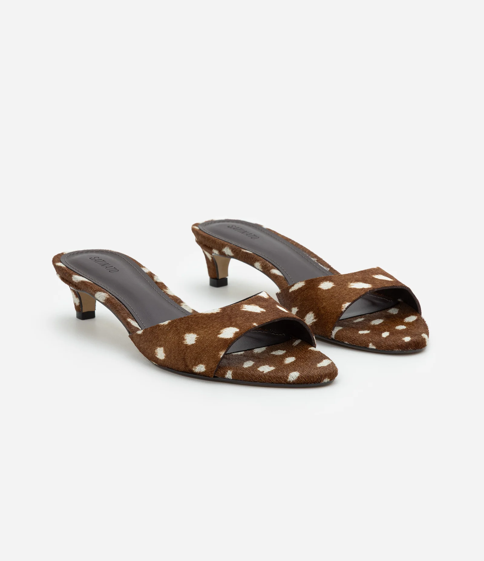 Sandália Mule em Couro com Estampa Animal Print Marrom 2