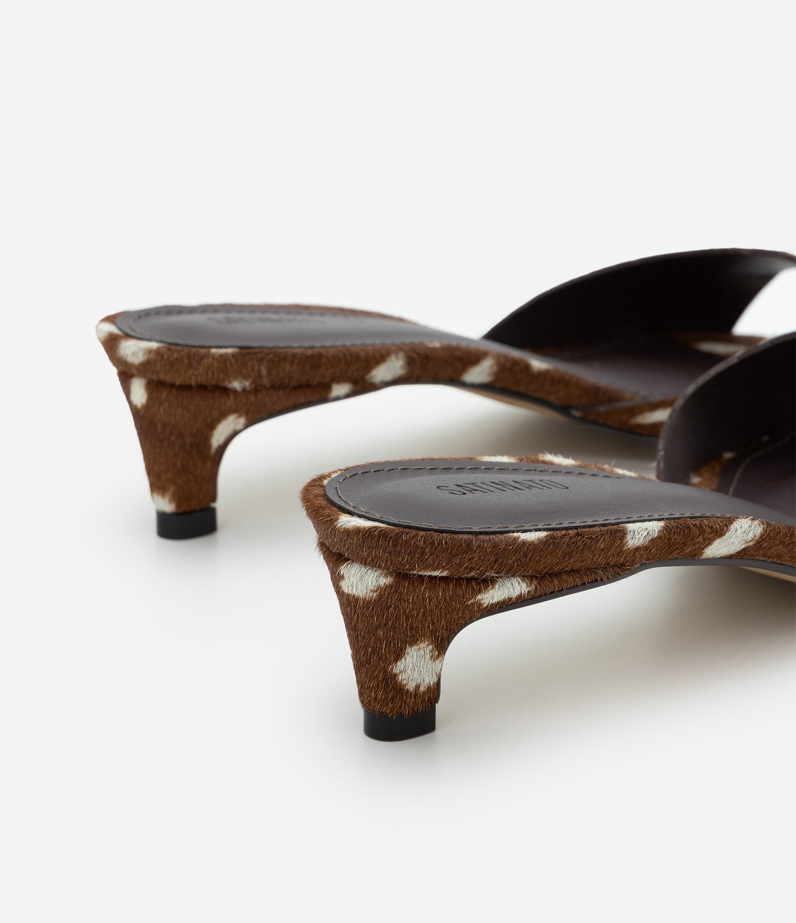 Sandália Mule em Couro com Estampa Animal Print Marrom 3