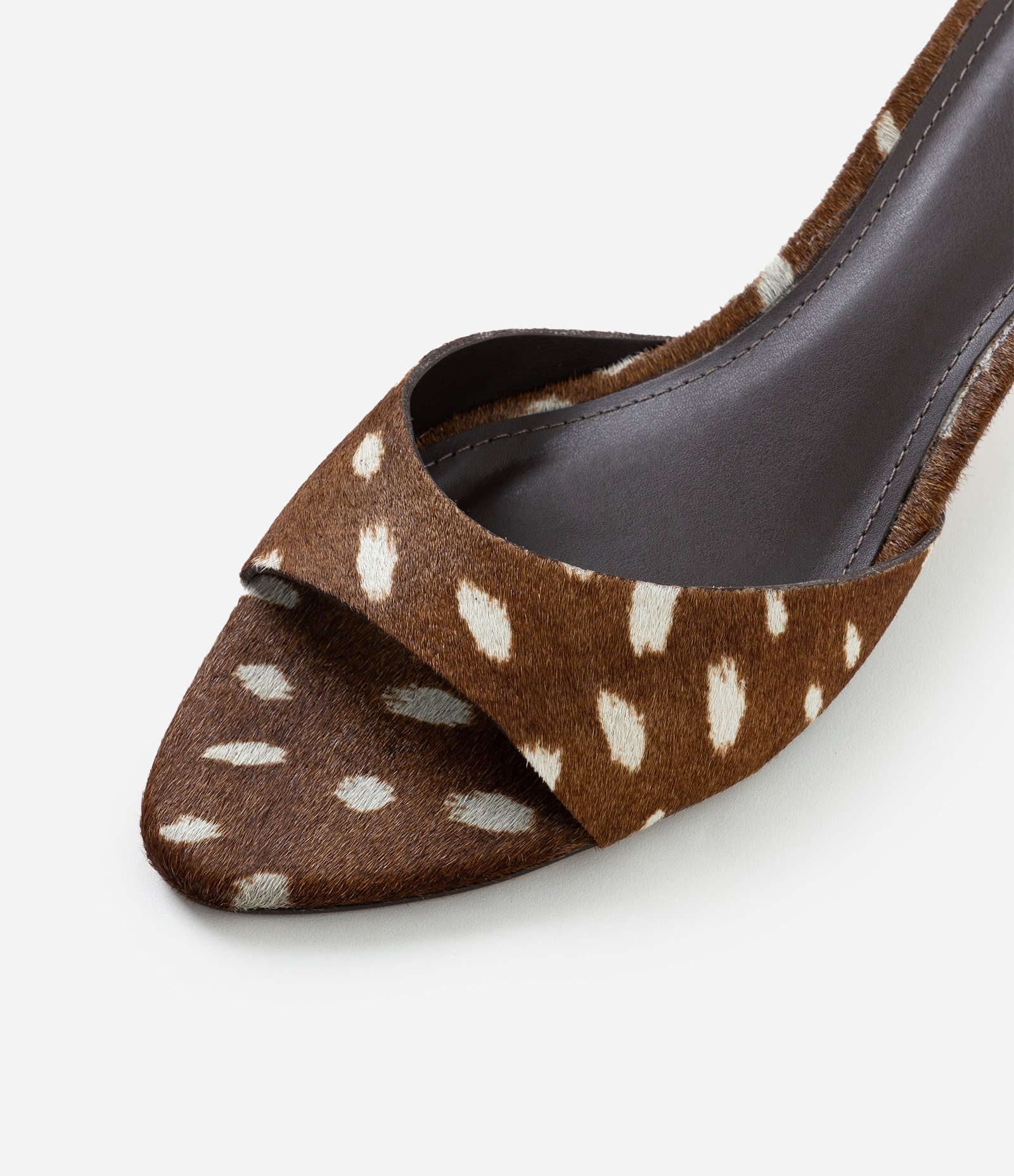 Sandália Mule em Couro com Estampa Animal Print Marrom 4