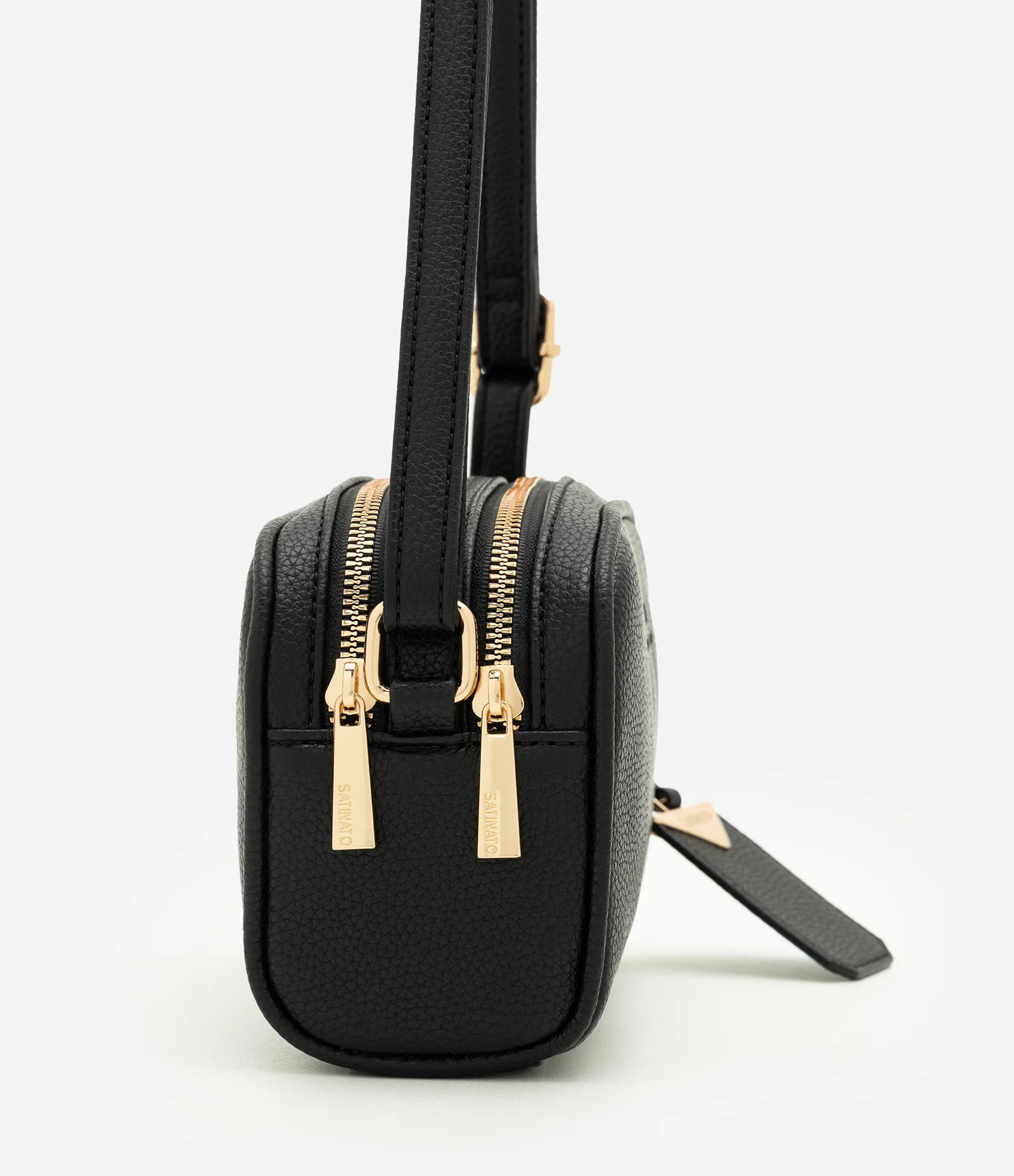Bolsa Pequena em PU com Alça Longa Ajustável Preto 2