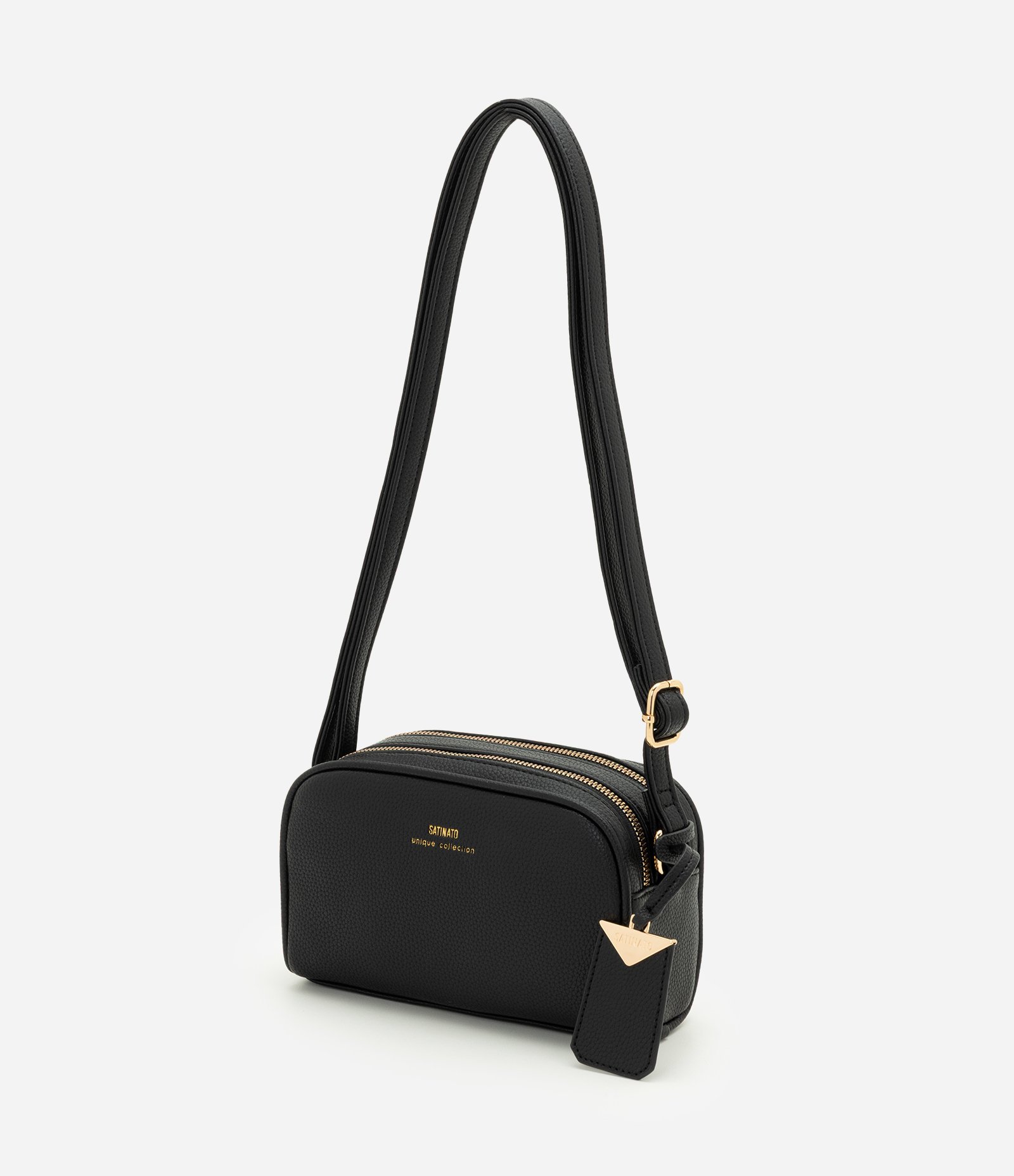 Bolsa Pequena em PU com Alça Longa Ajustável Preto 4