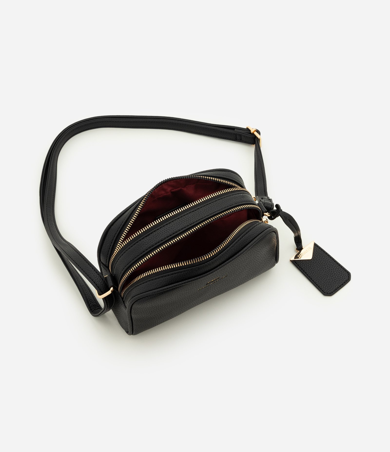 Bolsa Pequena em PU com Alça Longa Ajustável Preto 6
