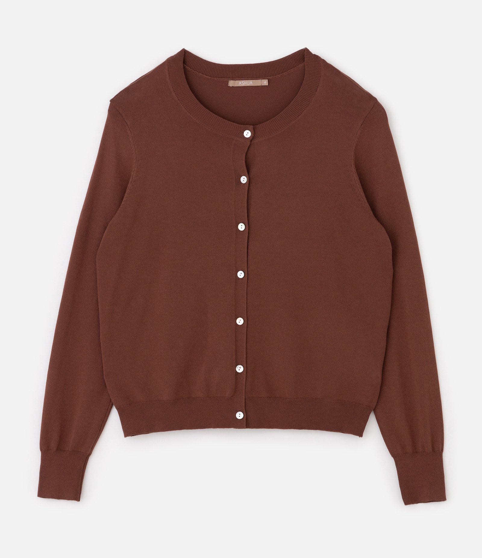 Cardigan Regular Básico em Tricô Curve & Plus Size Marrom 5