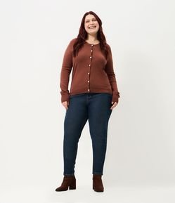 Cardigan Regular Básico em Tricô Curve & Plus Size