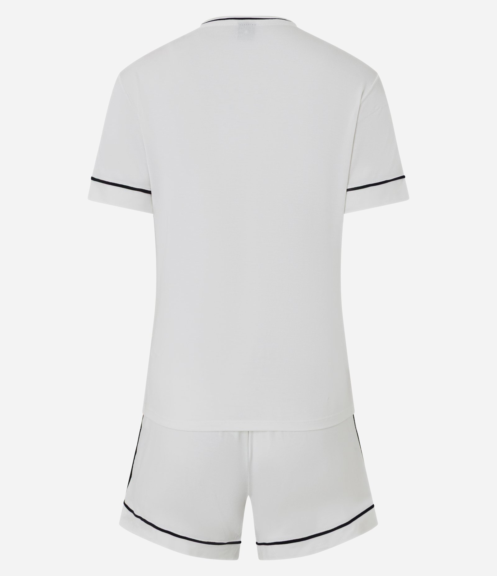 Pijama Curto em Viscose com Viés Contrastantes Branco 2
