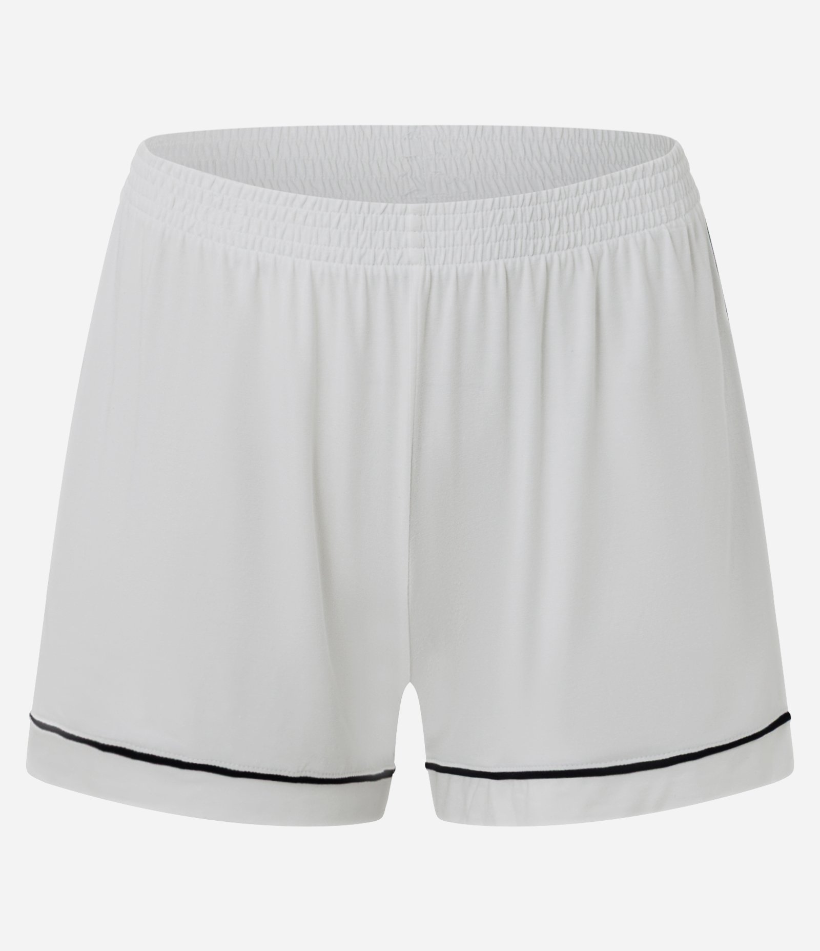 Pijama Curto em Viscose com Viés Contrastantes Branco 3