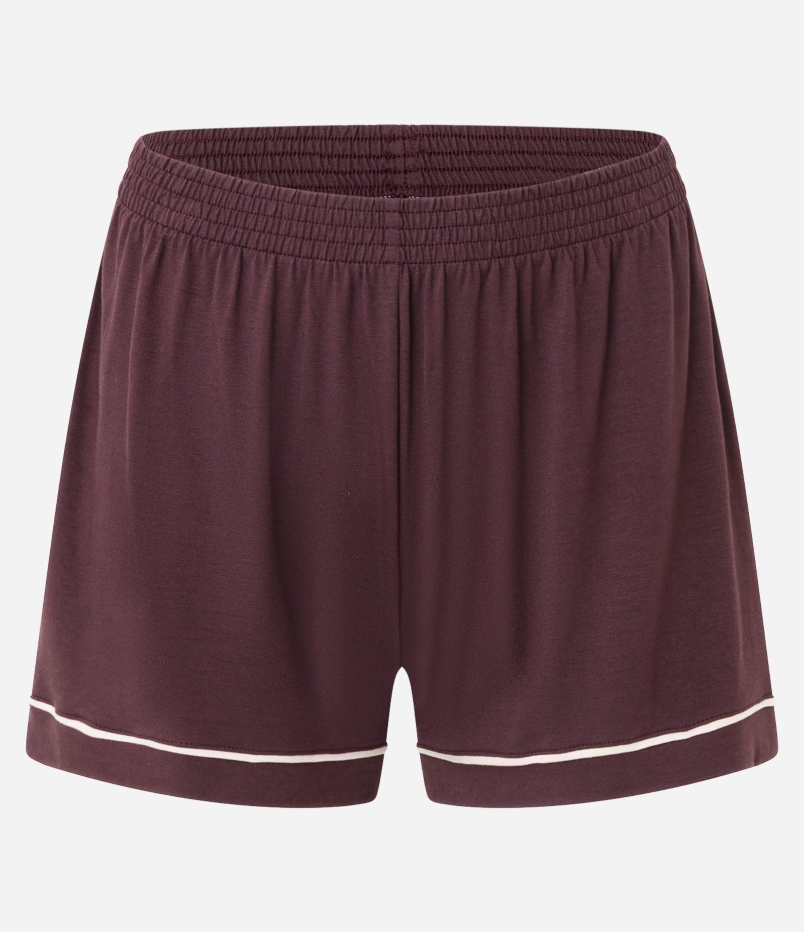 Pijama Curto em Viscose com Viés Contrastantes Vinho 3