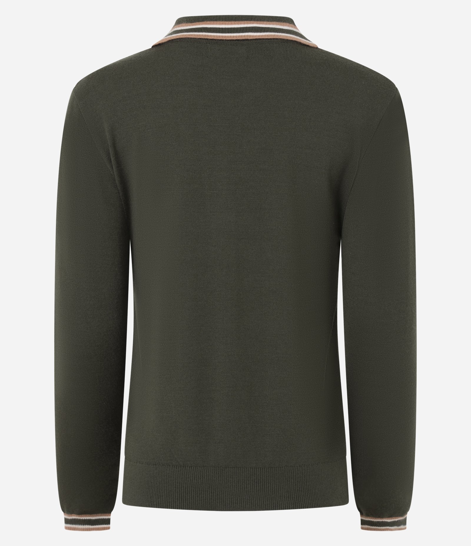 Blusa em Tricô com Gola Polo e Viés Contrastantes Verde 3