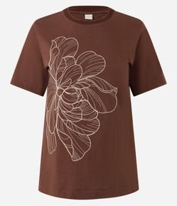 Blusa em Algodão com Bordado de Flor