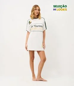 Camisola Curta em Viscolycra Estampa Zé Carioca
