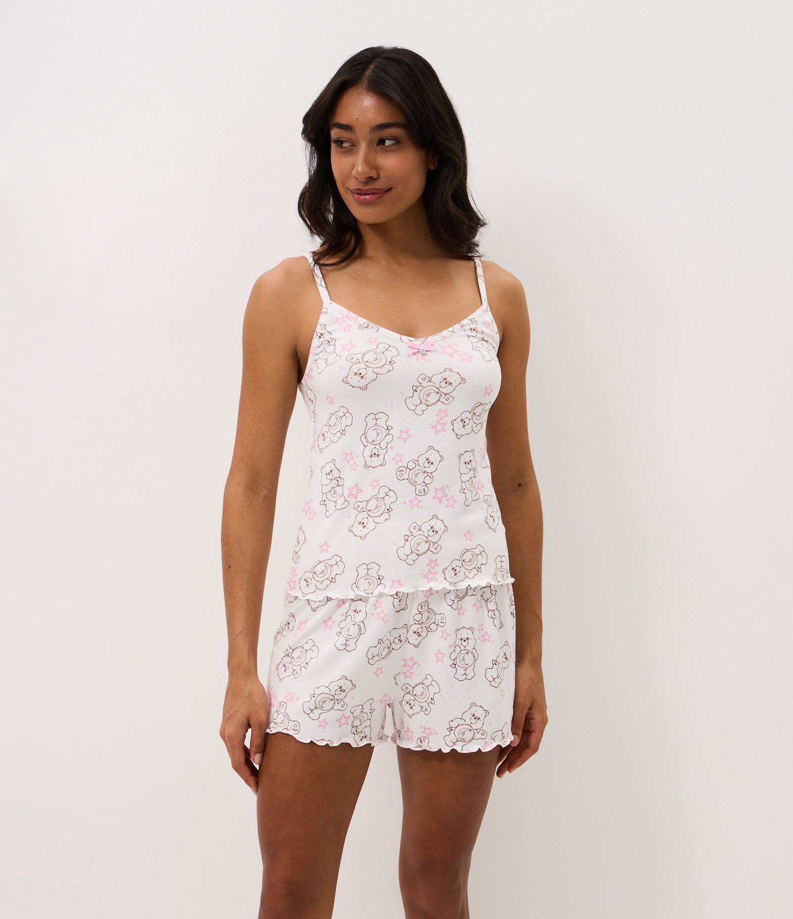 Pijama Short Doll com Estampa Ursinhos Carinhosos Branco 1