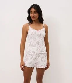 Pijama Short Doll com Estampa Ursinhos Carinhosos