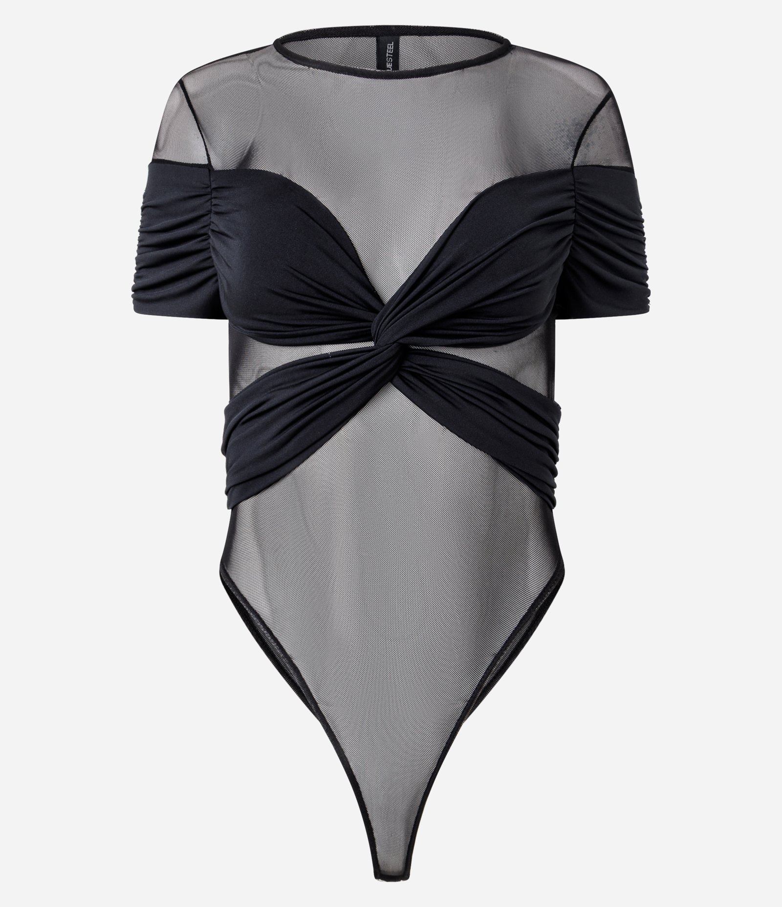 Body em Tule com Detalhe Drapeado Preto 5