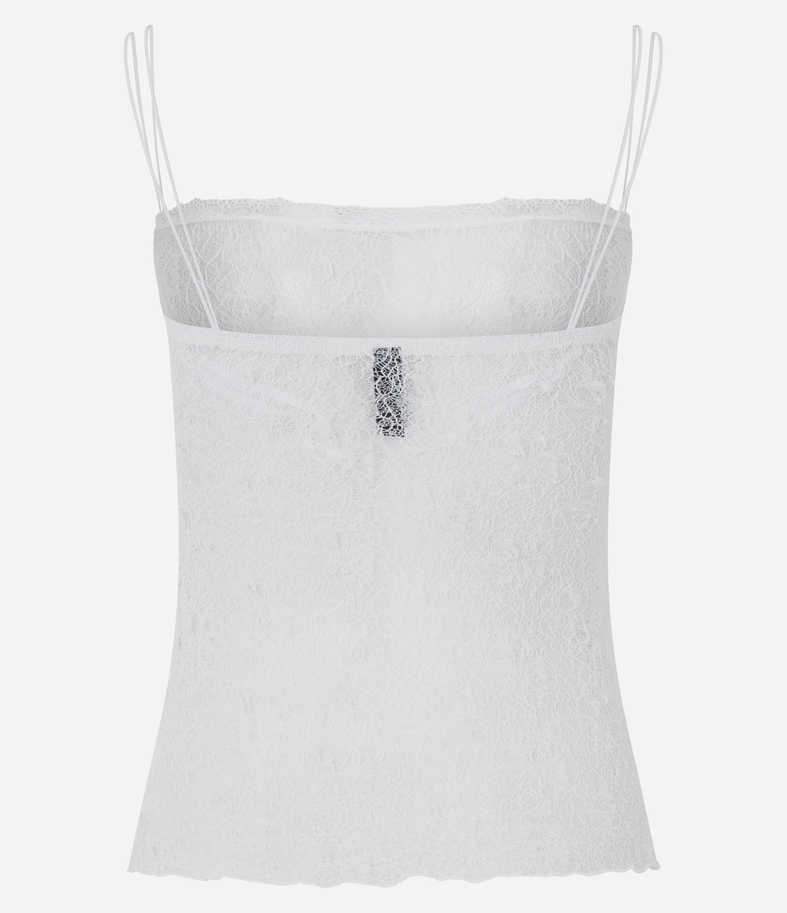 Blusa de Alcinha Dupla em Renda Texturizada Branco 3