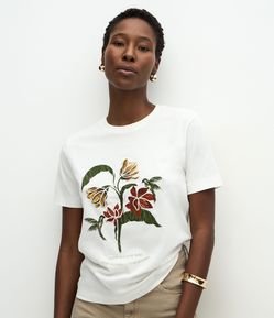 Blusa em Algodão com Estampa Floral