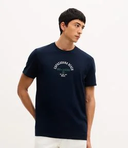 Camiseta Manga Curta com Lettering Copacabana