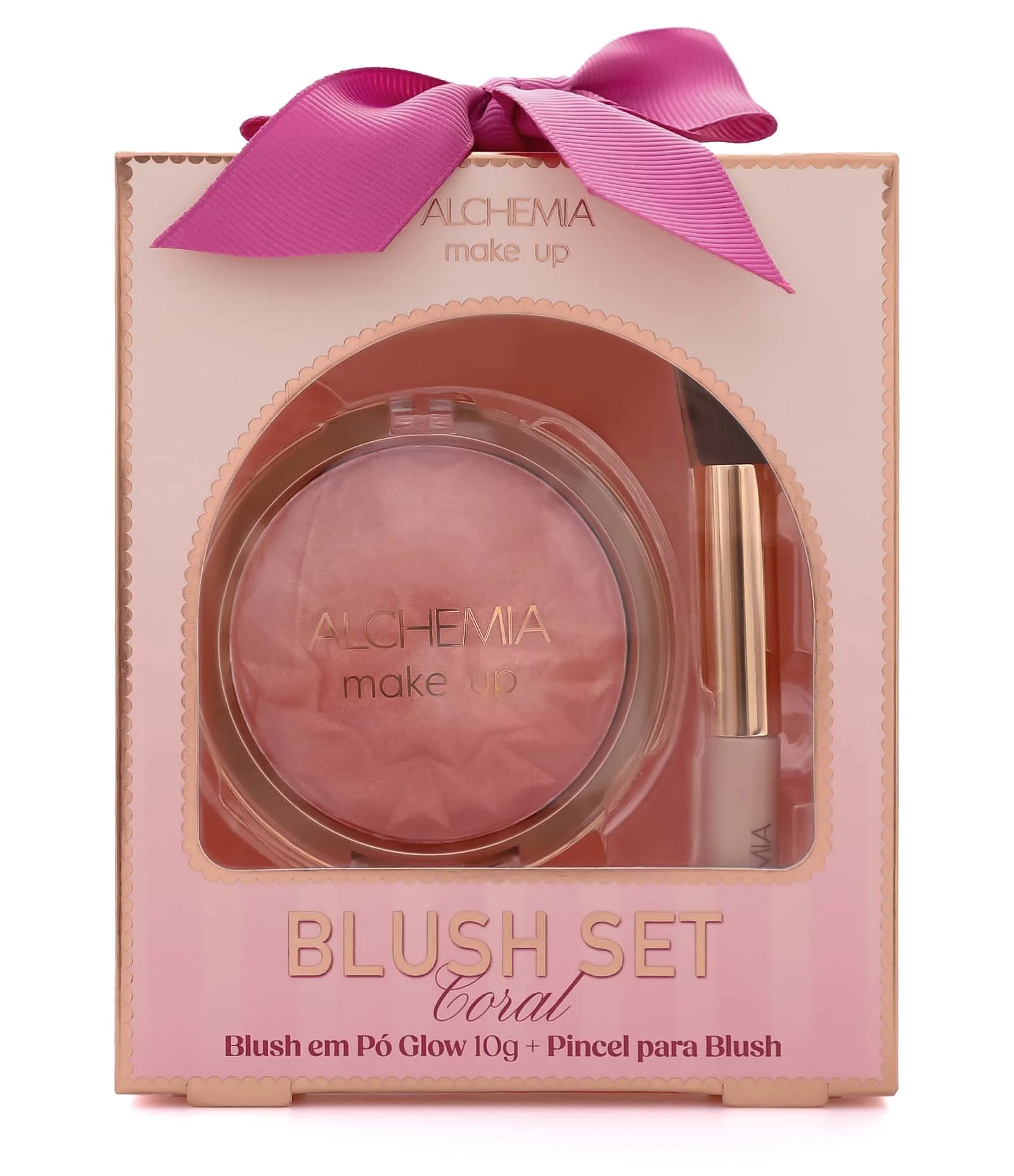 Kit Alchemia com Pincel de Maquiagem + Blush   Coral 1