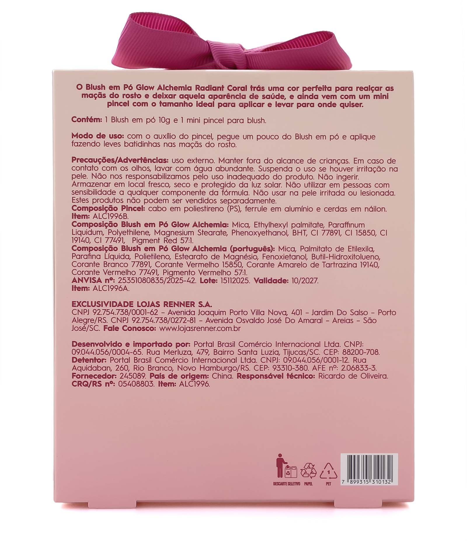 Kit Alchemia com Pincel de Maquiagem + Blush   Coral 6