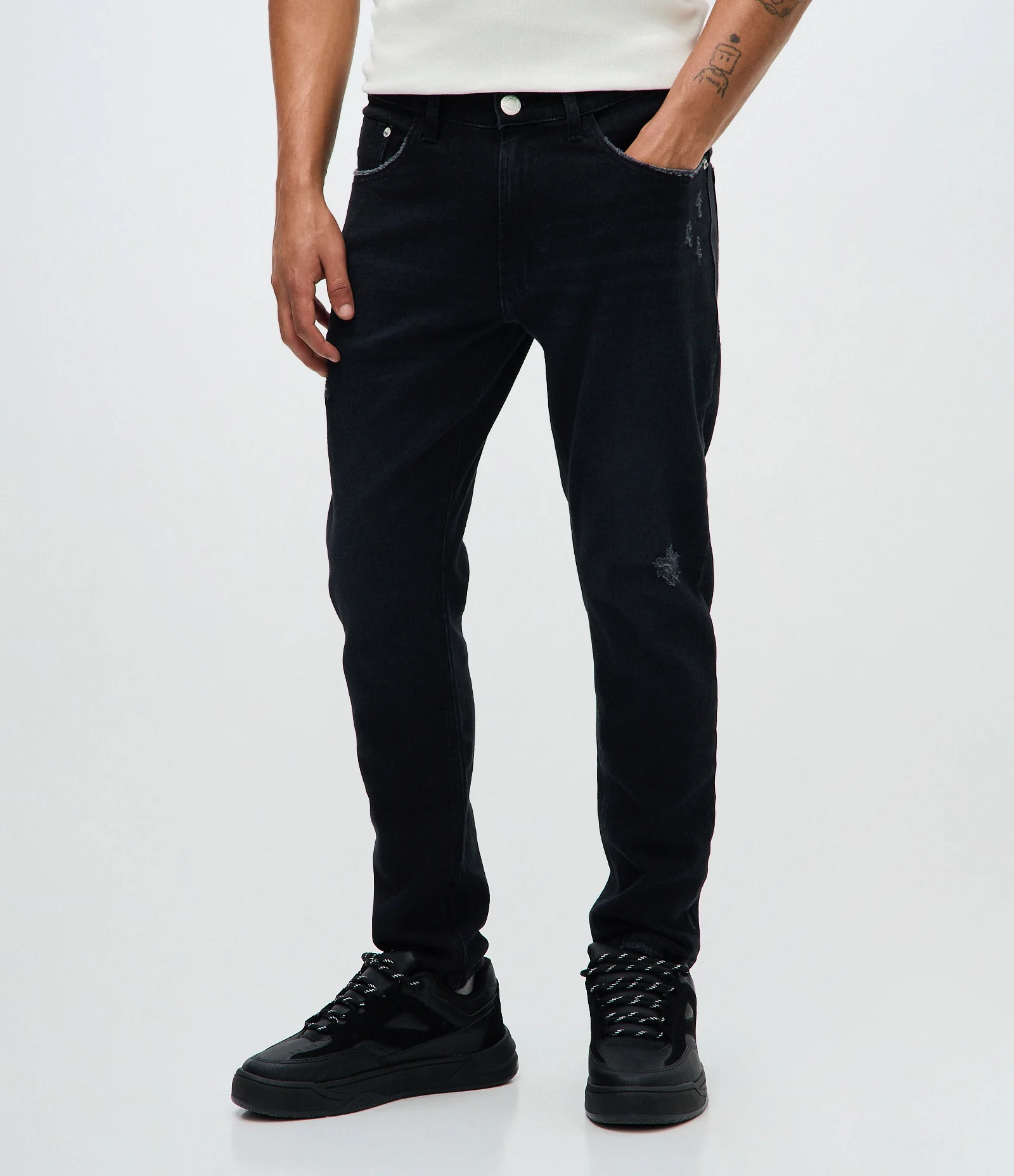 Calça Jeans Skinny Cropped Preto 2