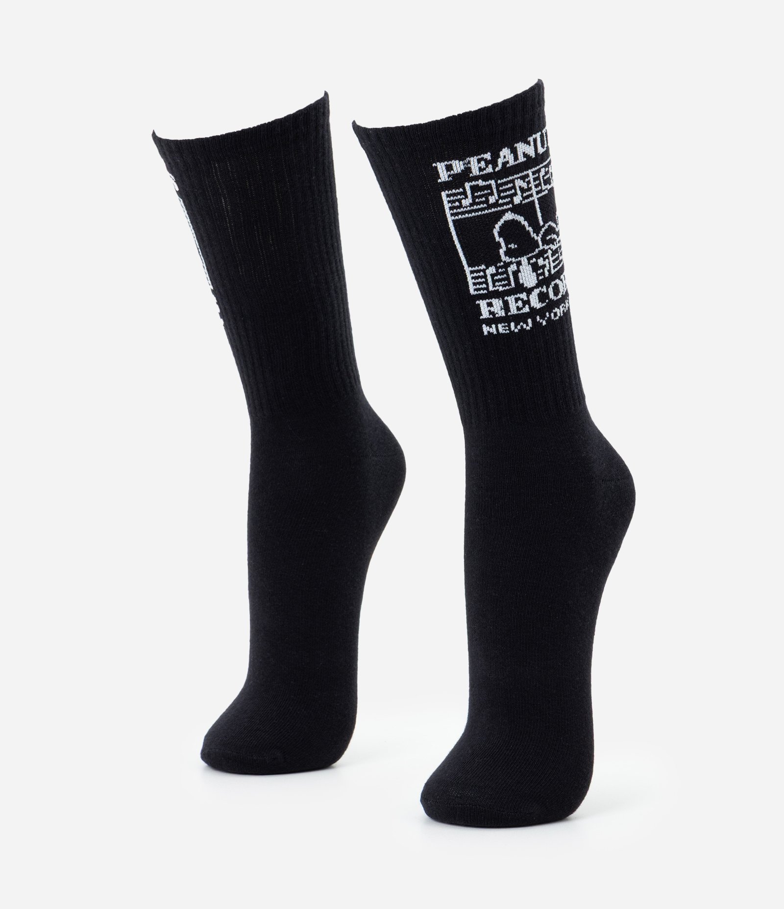 Meia Cano Longo Individual Algodão Personagem Licenciado Records New York City Preto 1