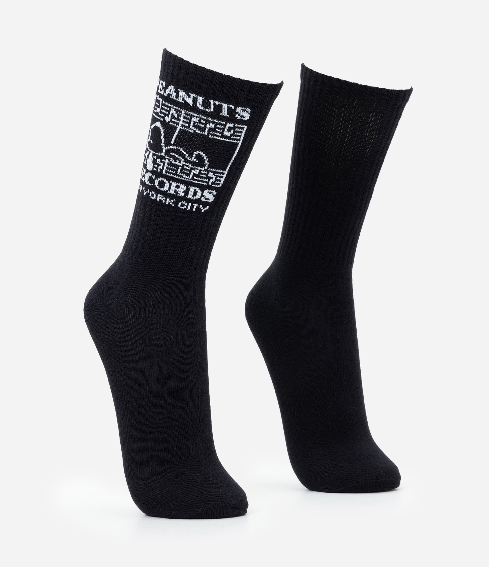 Meia Cano Longo Individual Algodão Personagem Licenciado Records New York City Preto 2