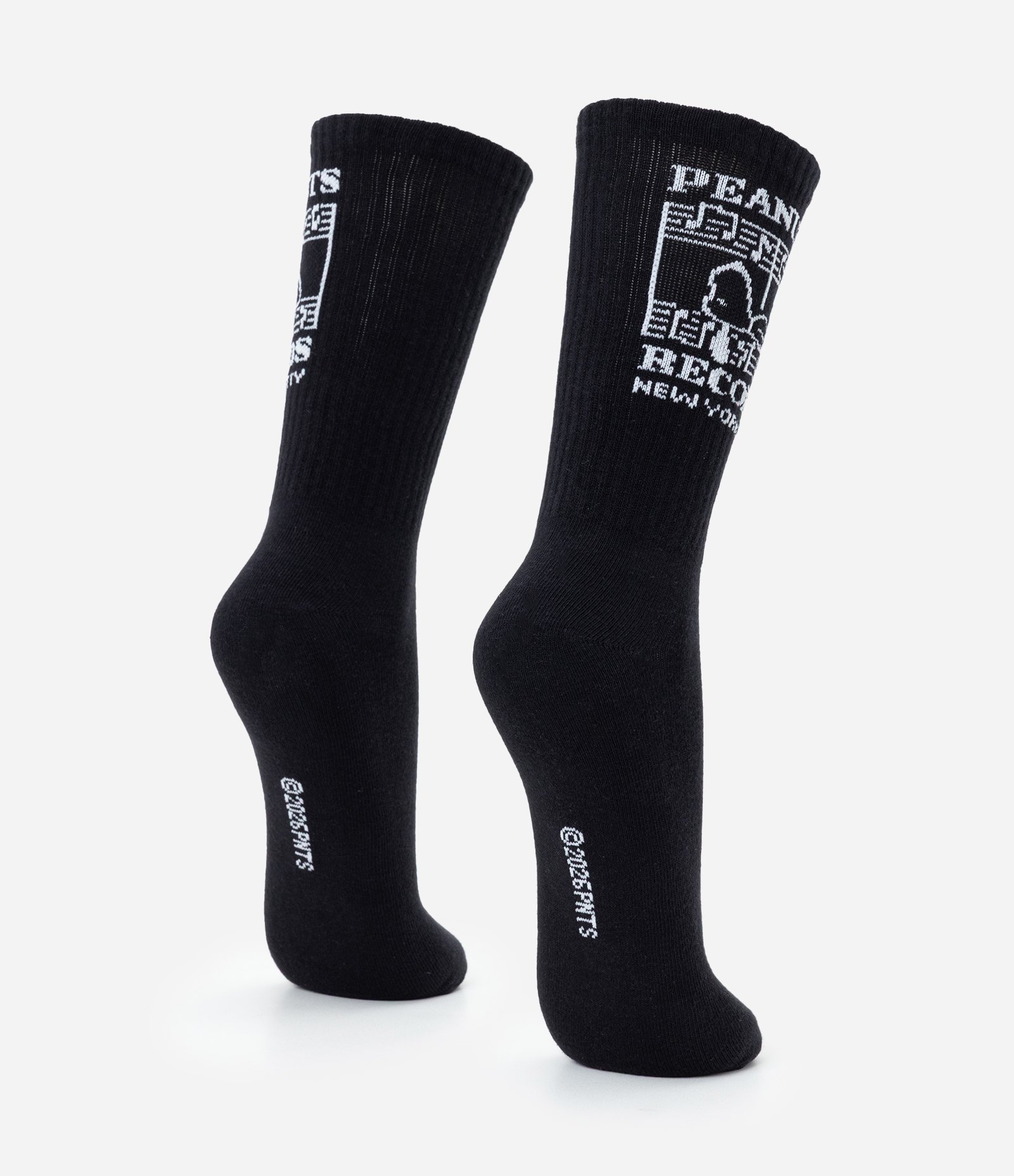 Meia Cano Longo Individual Algodão Personagem Licenciado Records New York City Preto 3